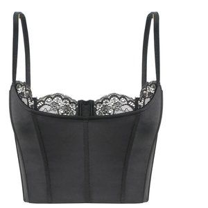 MESHKI - LAKE Lace Cami Crop Top - Black